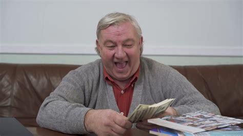 Happy Old Man Throwing Away Dollars Sitting Stock Footage Sbv 333141629