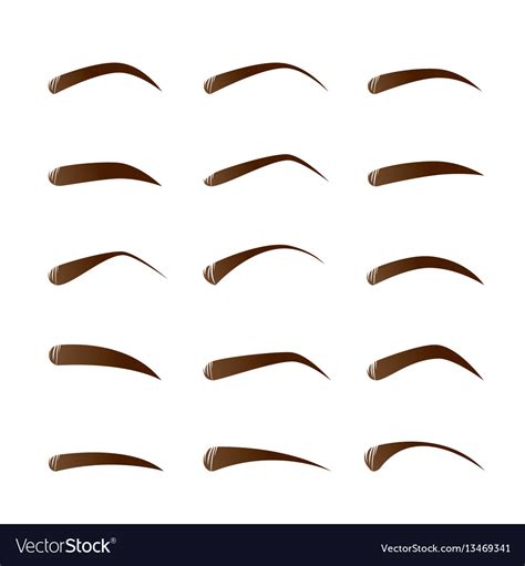 Set Female Eyebrows In Different Shapes Royalty Free Vector