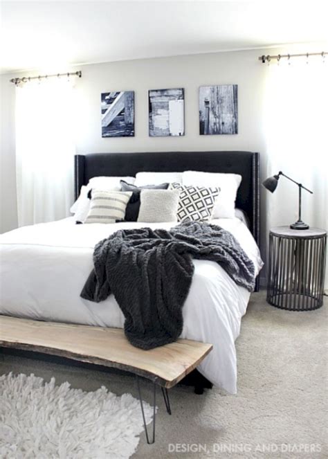 The interiors looks clean and simple; 60 Stunning Black And White Bedroom Furniture Ideas | White master bedroom, Simple bedroom ...