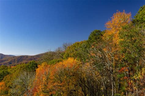 View Of Bright Autumn Foliage On Mountains Stock Photo Image Of