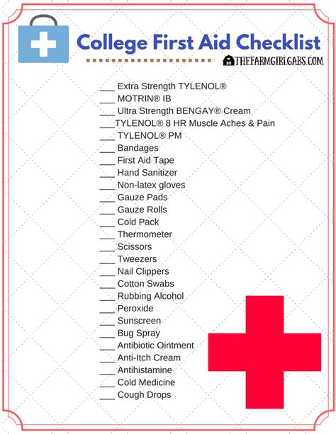 Basic First Aid Kit Checklist