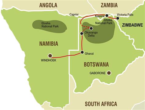 Namibia Botswana Self Drive Safsari Route 