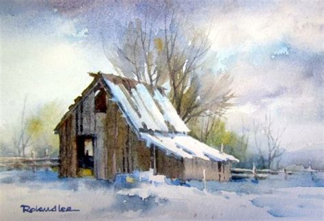 Utah Barn In The Snow Watercolor Barns Barn Painting Watercolor