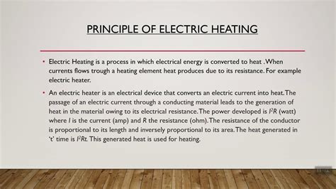 Ee 302 Electric Heating Principle And Advantages Youtube