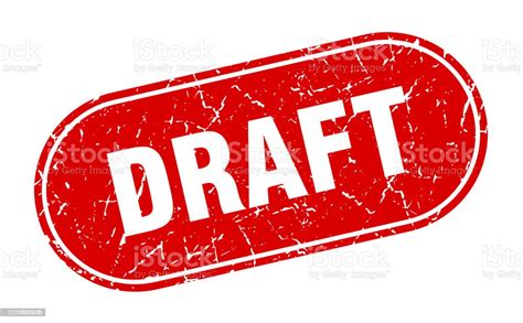 Draft Sign Draft Grunge Red Stamp Label Stock Illustration Download