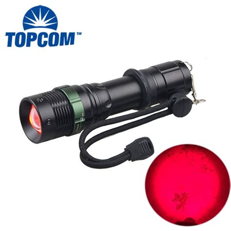 Topcom Red Led Flashlight 625nm Powerful Adjustable Emergency Red Led