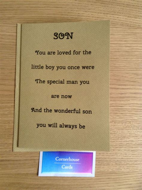 Card For Grown Up Son Special Sons Birthday Birthday Verses For