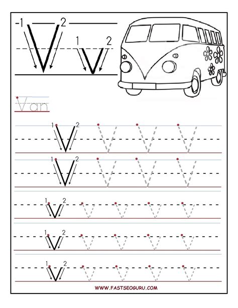 20 Preschool Letter V Tracing Worksheets Coloring Style Worksheets