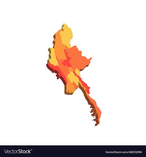 Myanmar Political Map Of Administrative Divisions Vector Image