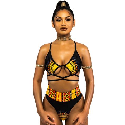 Monokini Sexy African Print Swimsuit 2020 Dashiki Print Swimwear Orevaa African Clothing