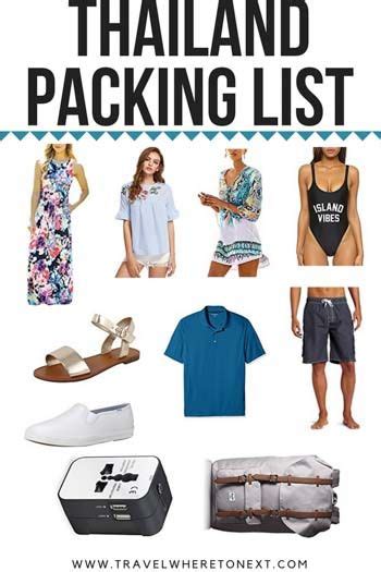 Thailand Packing List — Where To Next Budget Travel Tips Solo