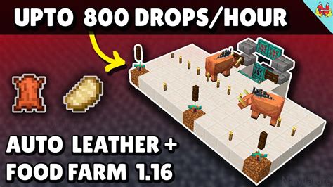 Super Easy Food Farm And Leather Farm Minecraft 116 Hoglin Farm