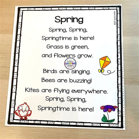 20 Fun Spring Poems For Kids Little Learning Corner