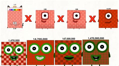 Numberblocks 117 Times 3 Number In A Row Produces Up 14700000000
