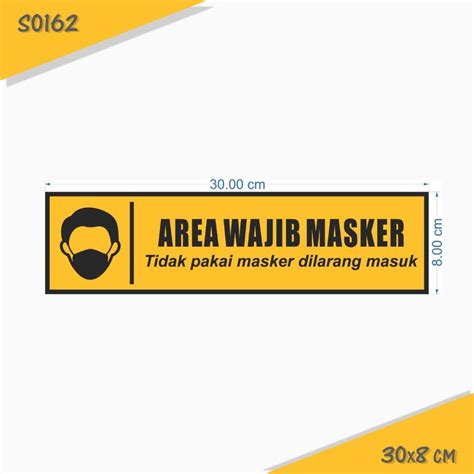 Bagi penumpang yang tidak mengenakan masker atau kain penutup mulut dan hidung dilarang naik kereta api dan. Odiaz Stiker Area Wajib Masker Kuning Sticker High Quality ...