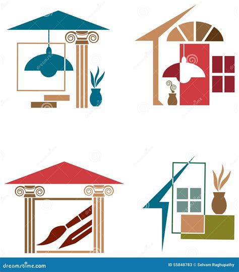 Interior Decor Logo Set Stock Vector Image 55848783