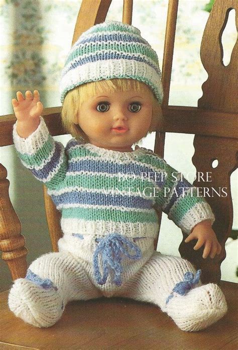 Download patons trinity bellwoods knit cardigan free pattern. Doll's clothes, Stripey Top, Leggings and Hat Set UK ...
