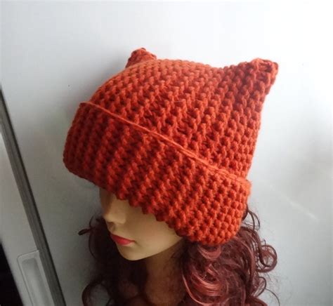 Hat Cat Ears Hat Cat Beanie Chunky Knit Winter By Ifonka On Etsy