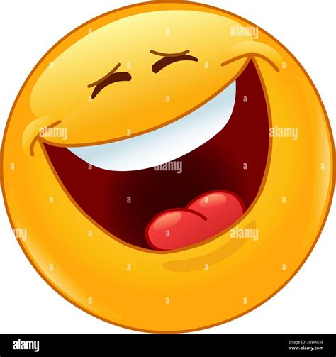 Emoticon Laughing Out Loud With Closed Eyes Stock Vector Image And Art Alamy