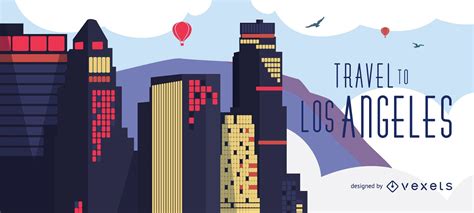Los Angeles Skyline Logo Template Editable Design To Download