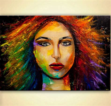 Painting Colorful Modern Woman Portrait Painting 9260