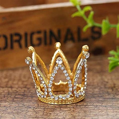 Mini Infant Crown Baby Princess Tiara Cake Topper Crystal Rhinestone