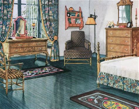 1926 Armstrong Blue Green Bedroom 1920s Home Decor Bedroom Vintage