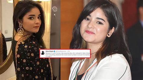 Zaira Wasim Is Back On Twitter And Instagram A Day After Quitting Social Media Yet Again Says