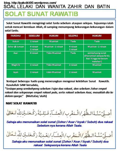 Daily prayer guide for muslims. G4rFieLd_cNaKaL: CARA SOLAT SUNAT RAWATIB