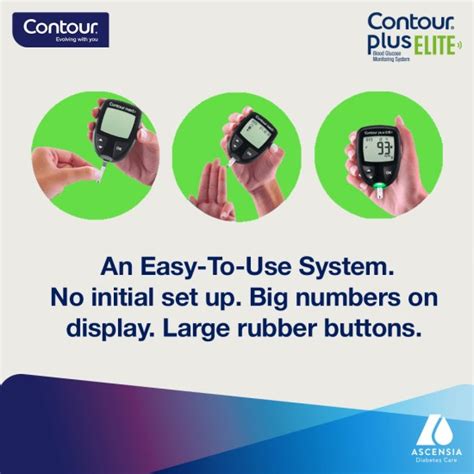 Contour Plus Elite Blood Glucose Monitoring System With Contour Plus