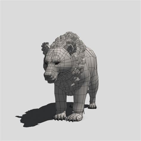 3d model grizzly bear vr ar low poly rigged cgtrader