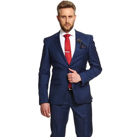 The Power Combination Blue Suit White Shirt Red Tie Blue Suit Men