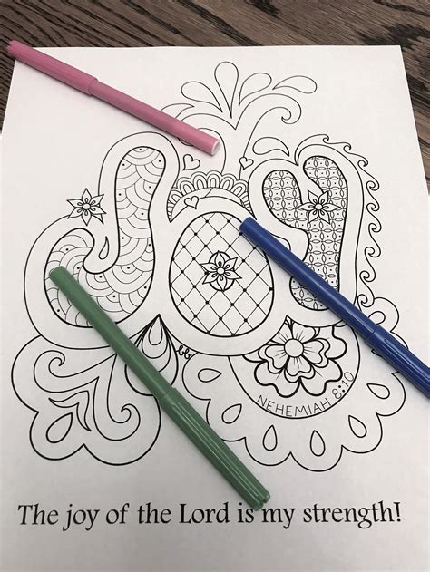 Coloring Page Joy The Joy Of The Lord Is My Strength Is An