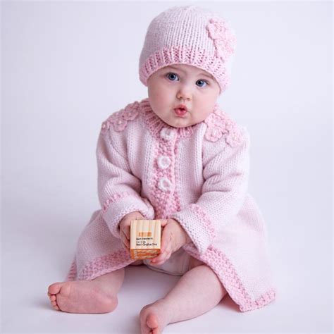 Huggalugs Pearl Knit Pink Sweater For Baby Girls
