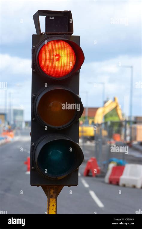 Auto Red Traffic Light Stock Photos And Auto Red Traffic Light Stock