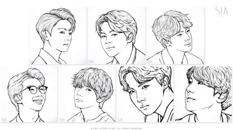 Bts Members Drawing Bts Army Worlds
