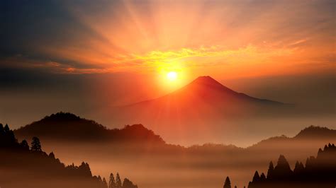 Sunrise At Mount Fuji Japan Peapix
