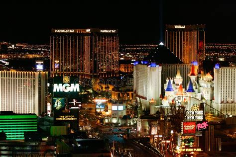 Las Vegas Lights At Night Editorial Stock Photo Image Of Urban 12242608