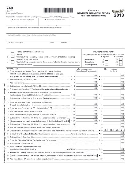 11 Kentucky Forms 740 Free To Edit Download And Print Cocodoc