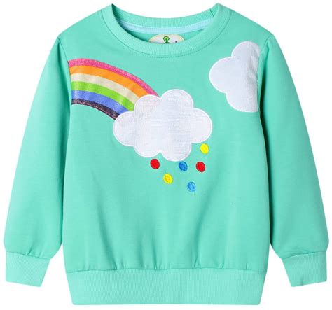Toddler Baby Girls Rainbow Sweatshirts Casual Pullover Crewneck Winter