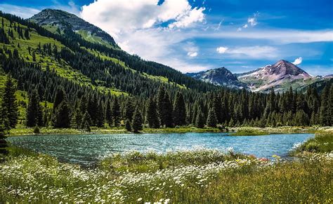 Hd Wallpaper Crested Butte Co Mountain Nature Lake Nature And