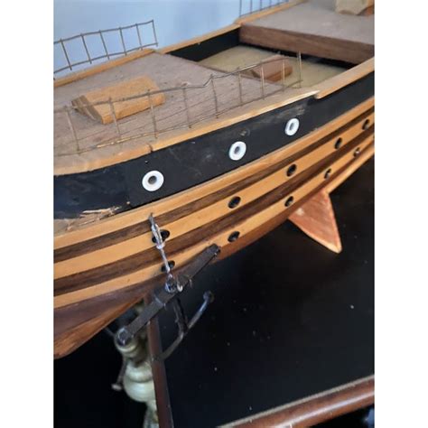Vintage Wooden Ship Model Chairish