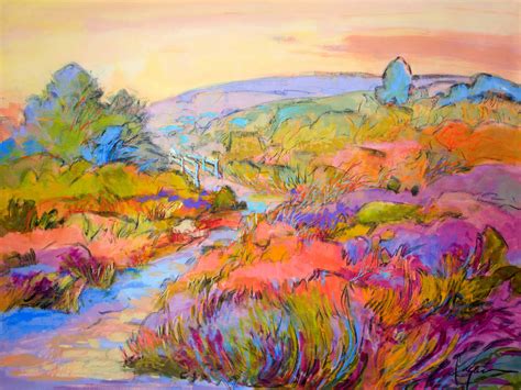 Heather Meadow Landscape Painting Fine Art Print By