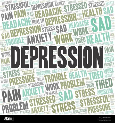 Depression Word Cloud Wordcloud Made With Text Only Stock Vector Image