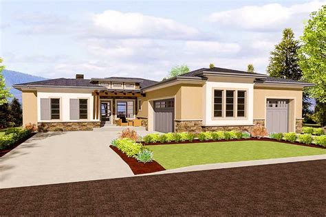 Accommodate everything and everyone with these new 4 car garage house plans! Plan 64447SC: 4 Bed Modern Prairie with Unique 3-Car ...