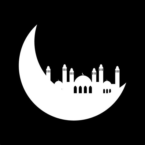 Crescent Moon With Mosque 6568070 Vector Art At Vecteezy