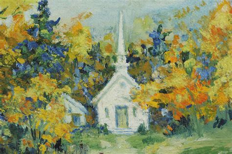 Country Church In Fall Vintage Original Oil Painting 11 12 T