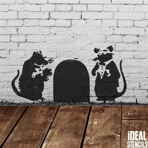 Banksy Rat Stencil Doormen Rats Home Decor Art Craft Paint Etsy