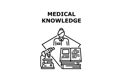 Medical Knowledge Book Concept Black Illustration By Vectorwin