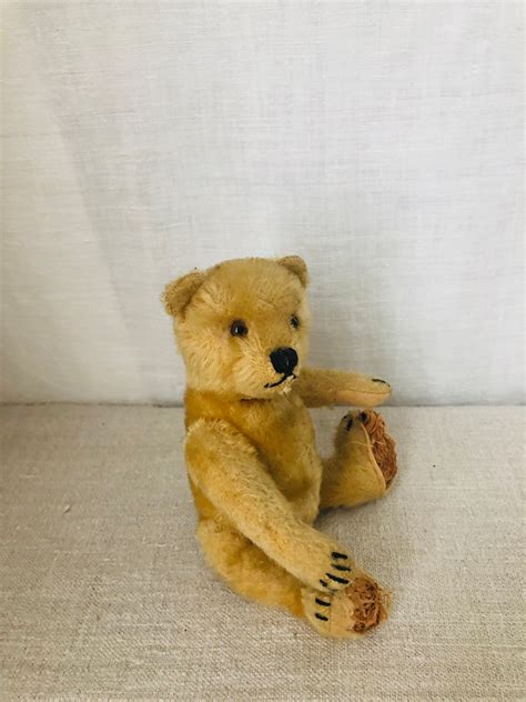 1950s Steiff Original Teddy Bear Golden Mohair Glass Eyes Etsy